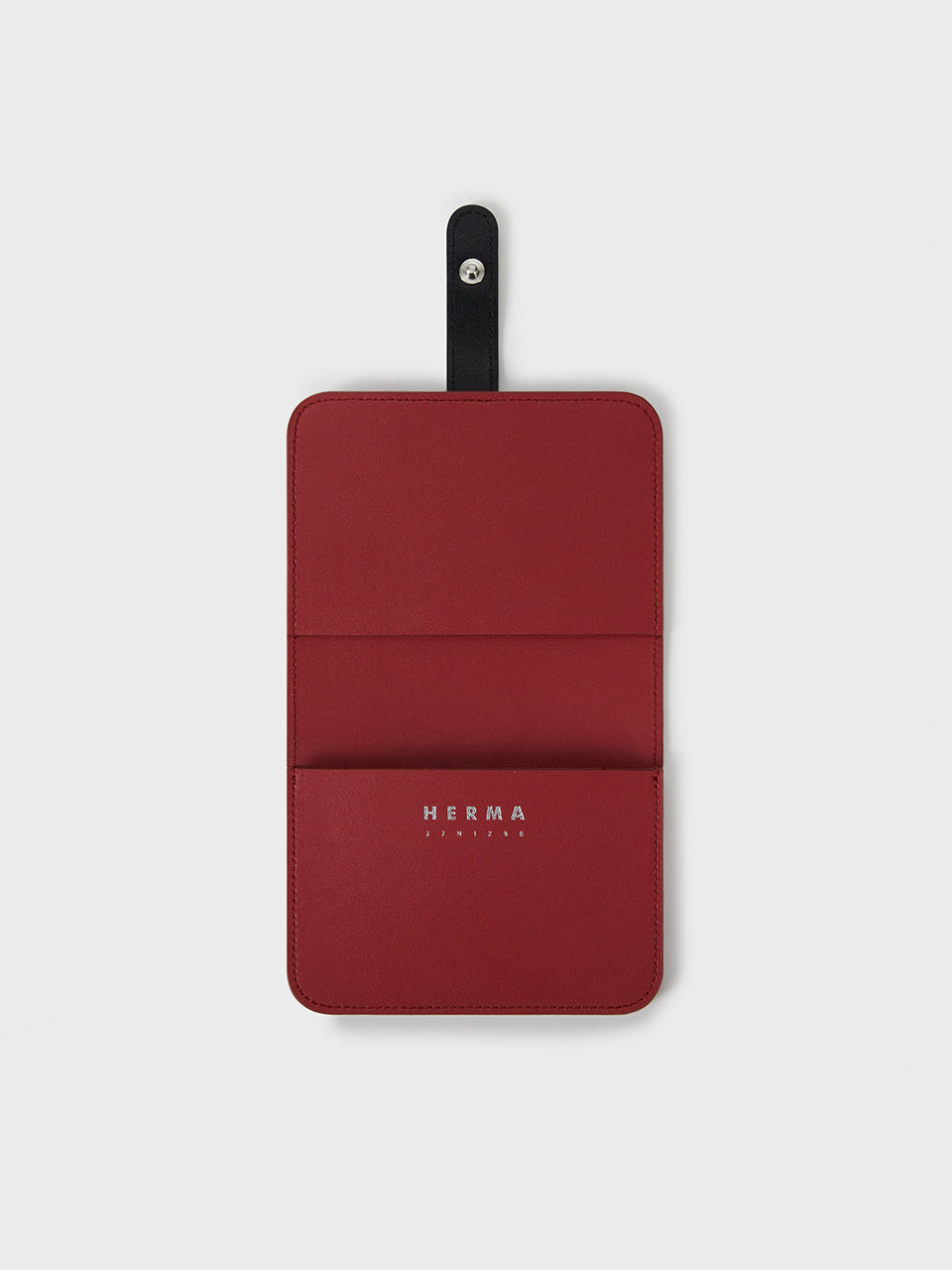 Mia Card Holder Red Black Snap