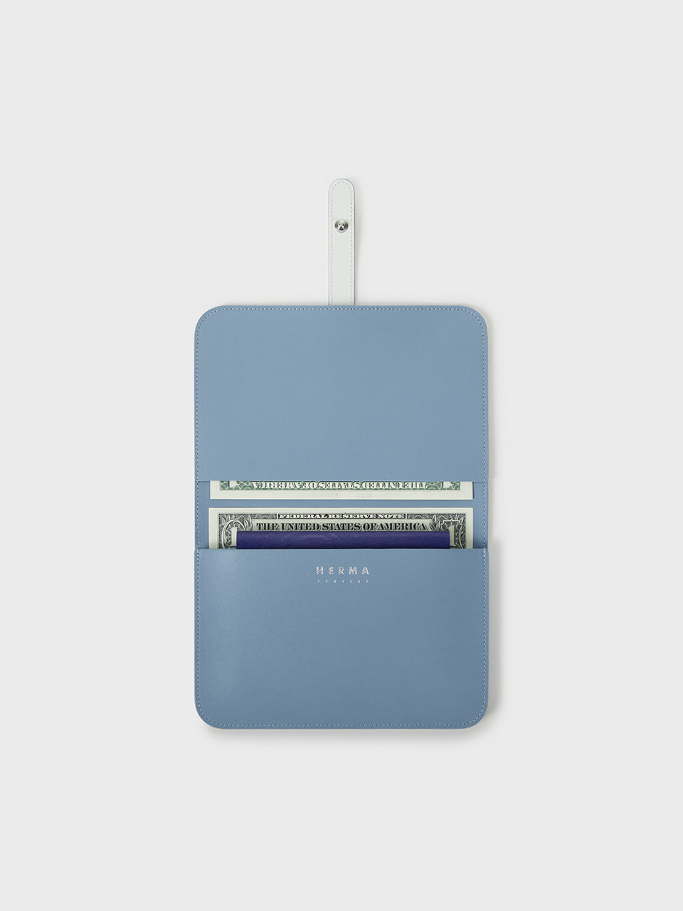 Voye Travel Wallet Bluebell White Snap