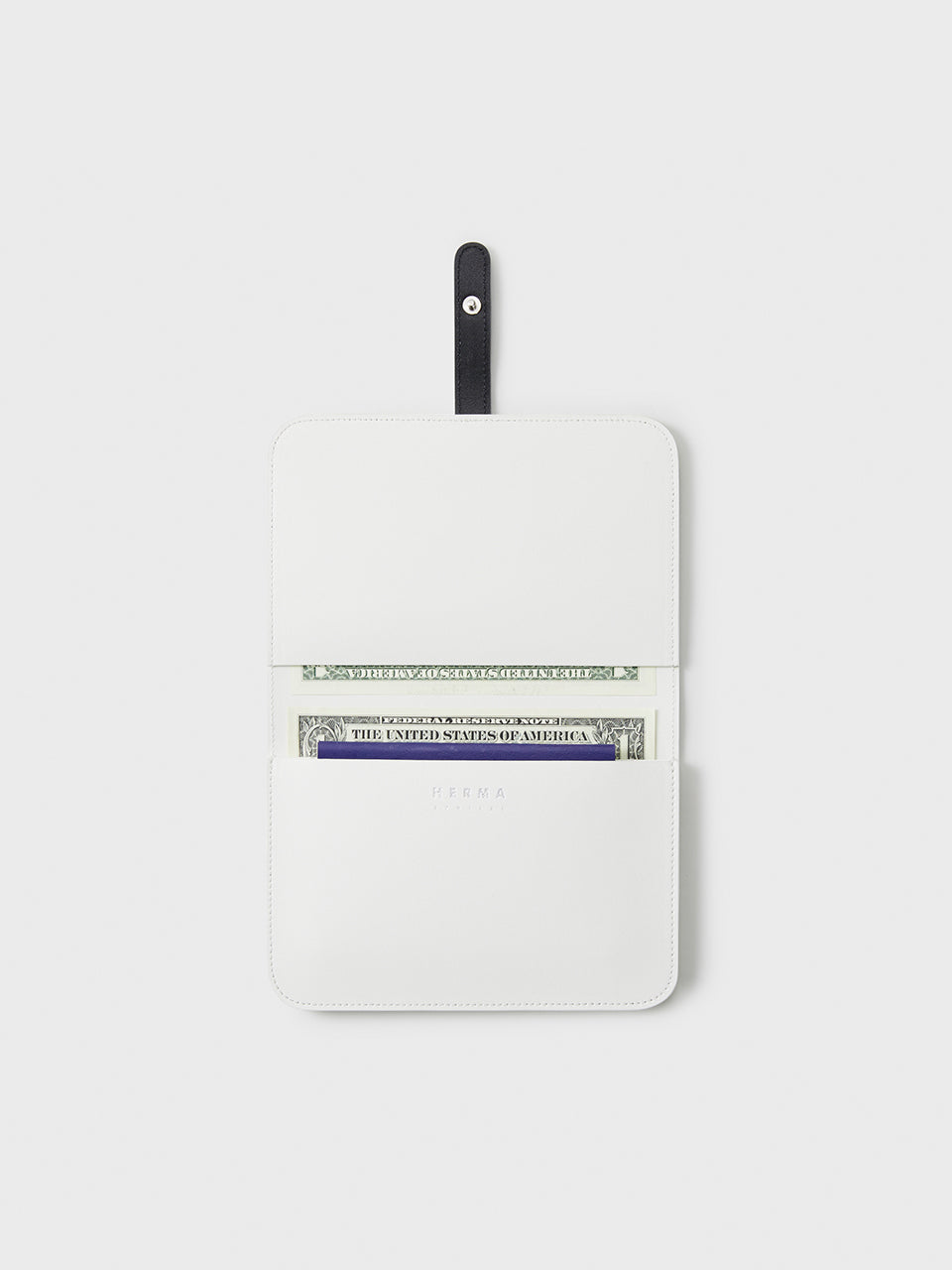 Voye Travel Wallet White Black Snap