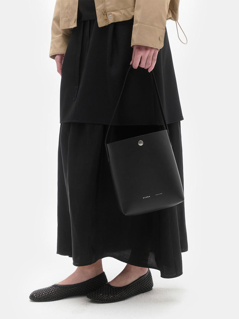 Small Cabas Shoulder Bag Black